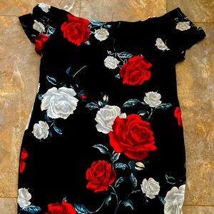 Spandex mini off the shoulder dress